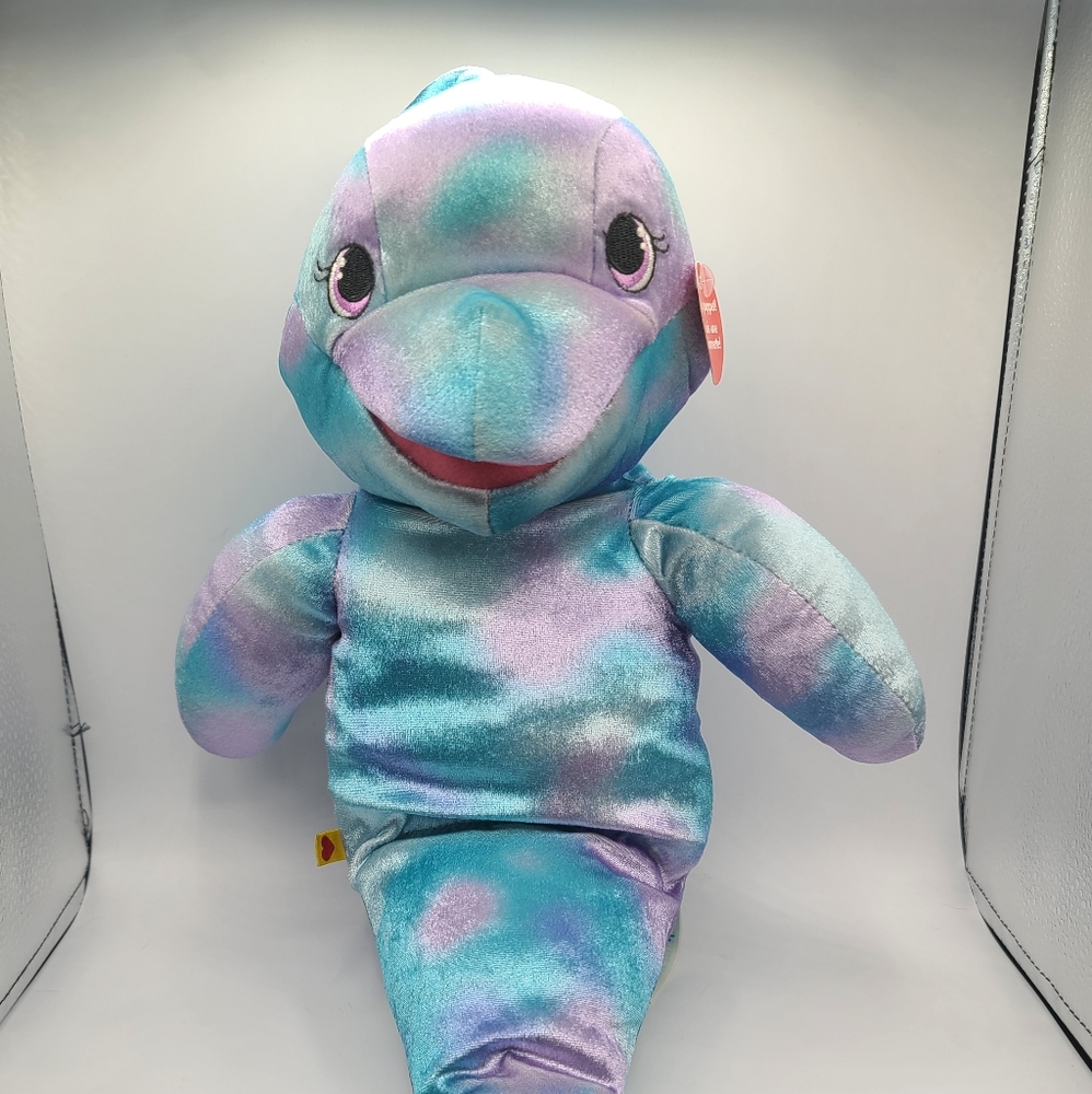 Build-A-Bear Dolphin Puppet Blue and Purple